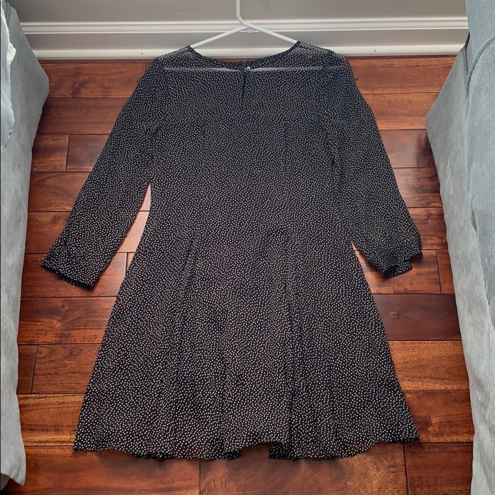 Jcrew Black long sleeve polka dot dress